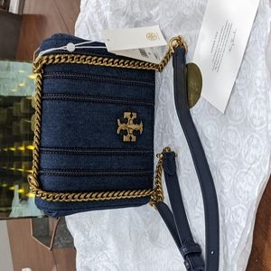 Tory Burch Kira Denim Chain Shoulder Bag + Dust & Gift Bag Nwt ❤️